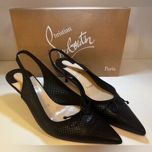 Christian Louboutin Hall slingback kitten heels sz 38